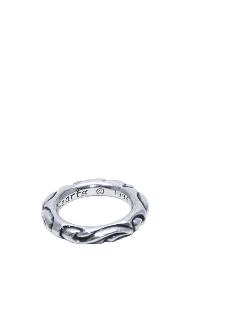 Chrome Hearts Scroll Band Ring 925 Sterling Silver - Gem